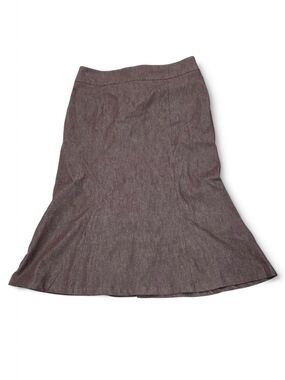 Cato Heathered Brown Twill A-Line Midi Skirt | Size 16 | Modest Fashion